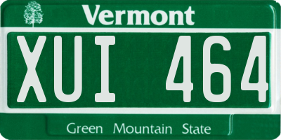 VT license plate XUI464