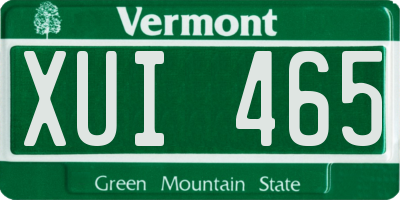 VT license plate XUI465