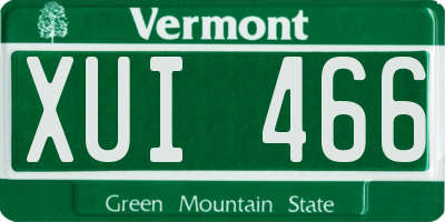 VT license plate XUI466