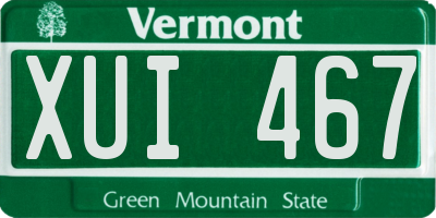 VT license plate XUI467