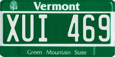VT license plate XUI469
