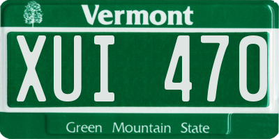 VT license plate XUI470