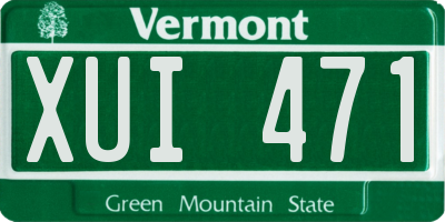 VT license plate XUI471