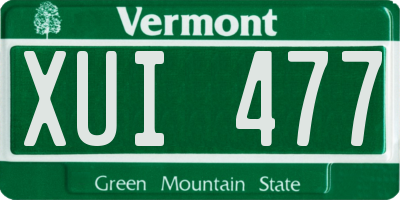 VT license plate XUI477