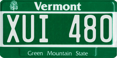 VT license plate XUI480