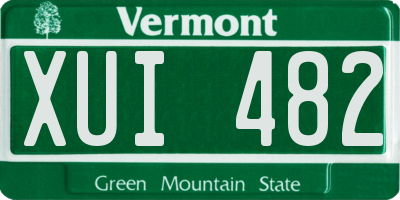 VT license plate XUI482