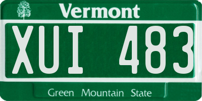 VT license plate XUI483