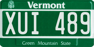 VT license plate XUI489