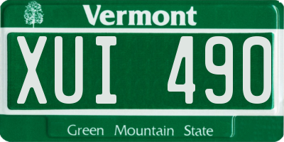 VT license plate XUI490
