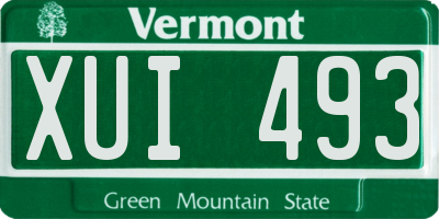 VT license plate XUI493