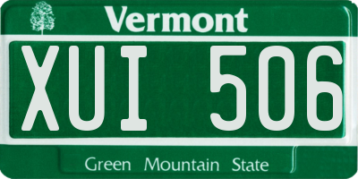 VT license plate XUI506