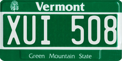 VT license plate XUI508