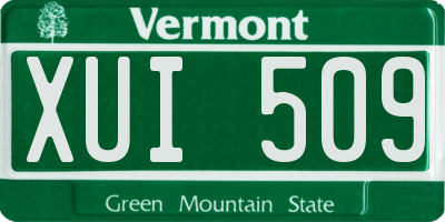 VT license plate XUI509