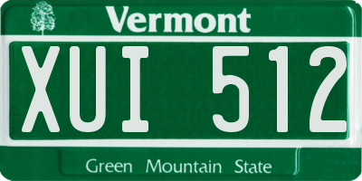 VT license plate XUI512