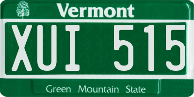 VT license plate XUI515