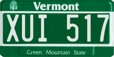 VT license plate XUI517