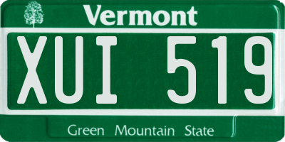 VT license plate XUI519