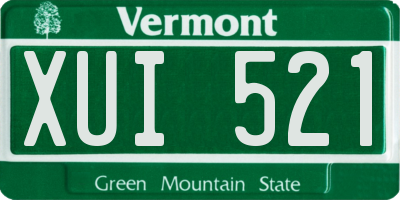 VT license plate XUI521