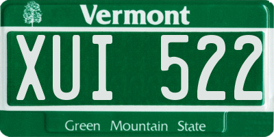 VT license plate XUI522