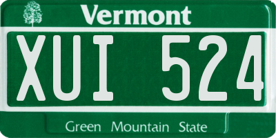 VT license plate XUI524