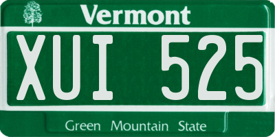 VT license plate XUI525