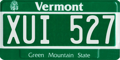 VT license plate XUI527