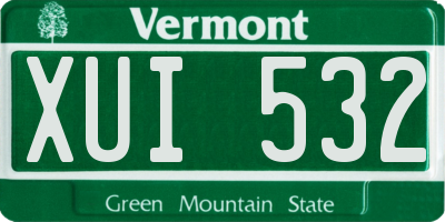 VT license plate XUI532