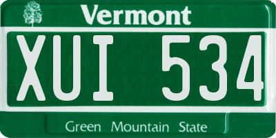 VT license plate XUI534