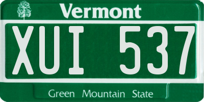 VT license plate XUI537
