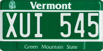 VT license plate XUI545