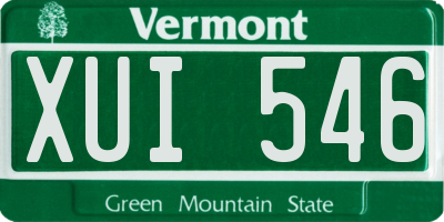 VT license plate XUI546