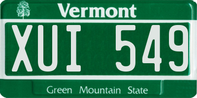 VT license plate XUI549
