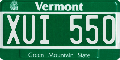 VT license plate XUI550