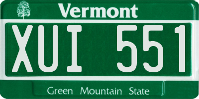 VT license plate XUI551