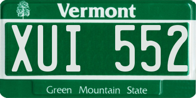 VT license plate XUI552