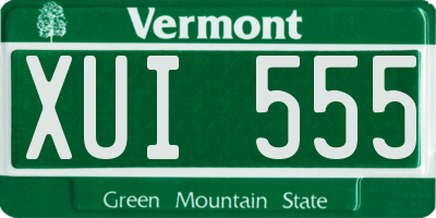 VT license plate XUI555
