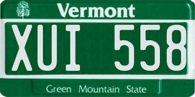 VT license plate XUI558