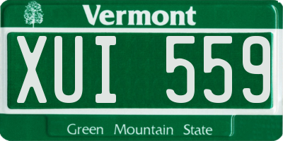 VT license plate XUI559