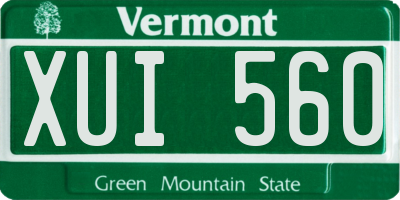 VT license plate XUI560