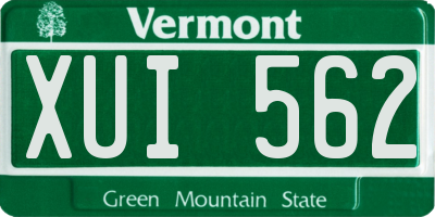 VT license plate XUI562