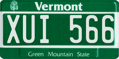 VT license plate XUI566