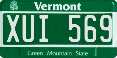 VT license plate XUI569