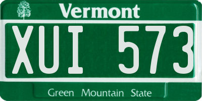 VT license plate XUI573
