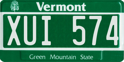 VT license plate XUI574