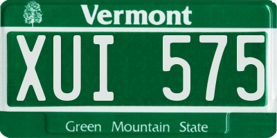 VT license plate XUI575