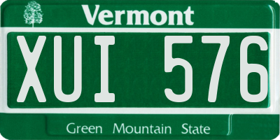 VT license plate XUI576