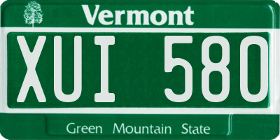 VT license plate XUI580