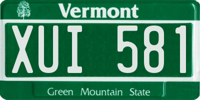 VT license plate XUI581