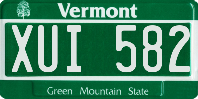 VT license plate XUI582