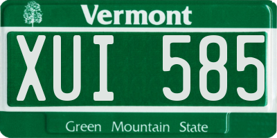 VT license plate XUI585